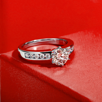 Fairy Channel Set Moissanite Gold Plated Ring