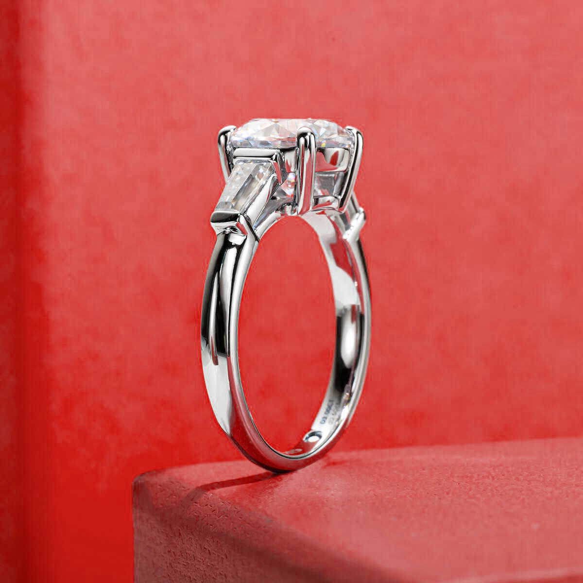 Triple Moissanite Gold Plated Ring