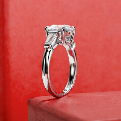 Triple Moissanite Gold Plated Ring