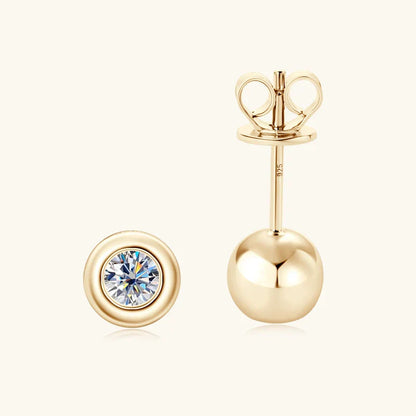 Point Brilliant Moissanite Gold Plated Earrings