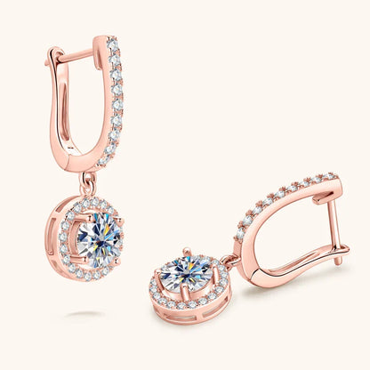 Circular Charm Moissanite Gold Plated Earrings