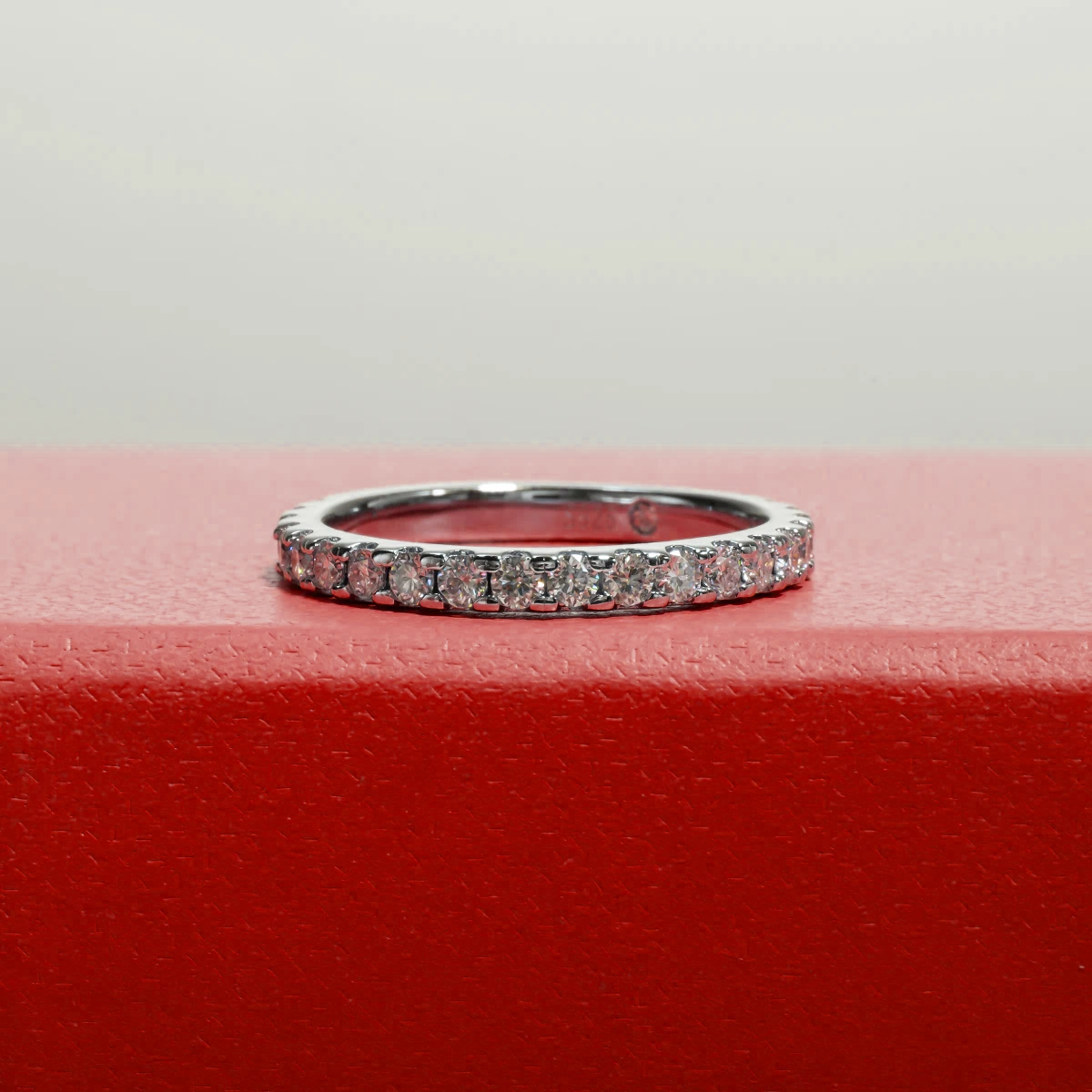 Radiant Half Eternity Moissanite Gold Plated Ring