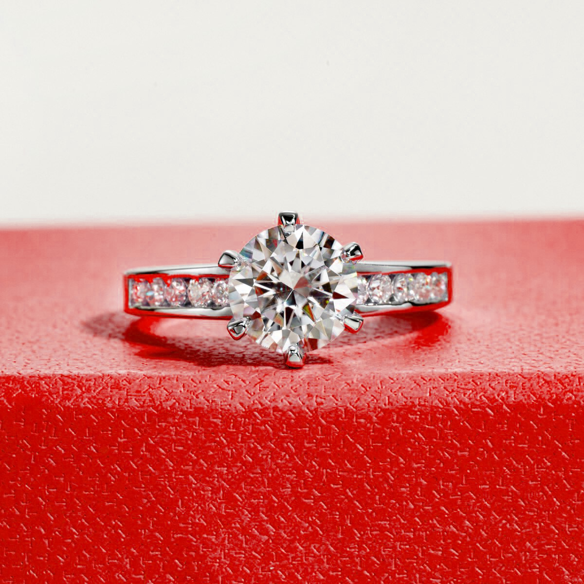 Fairy Channel Set Moissanite Gold Plated Ring