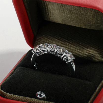 Quintessence 18k Gold Plated Moissanite Half Eternity Ring