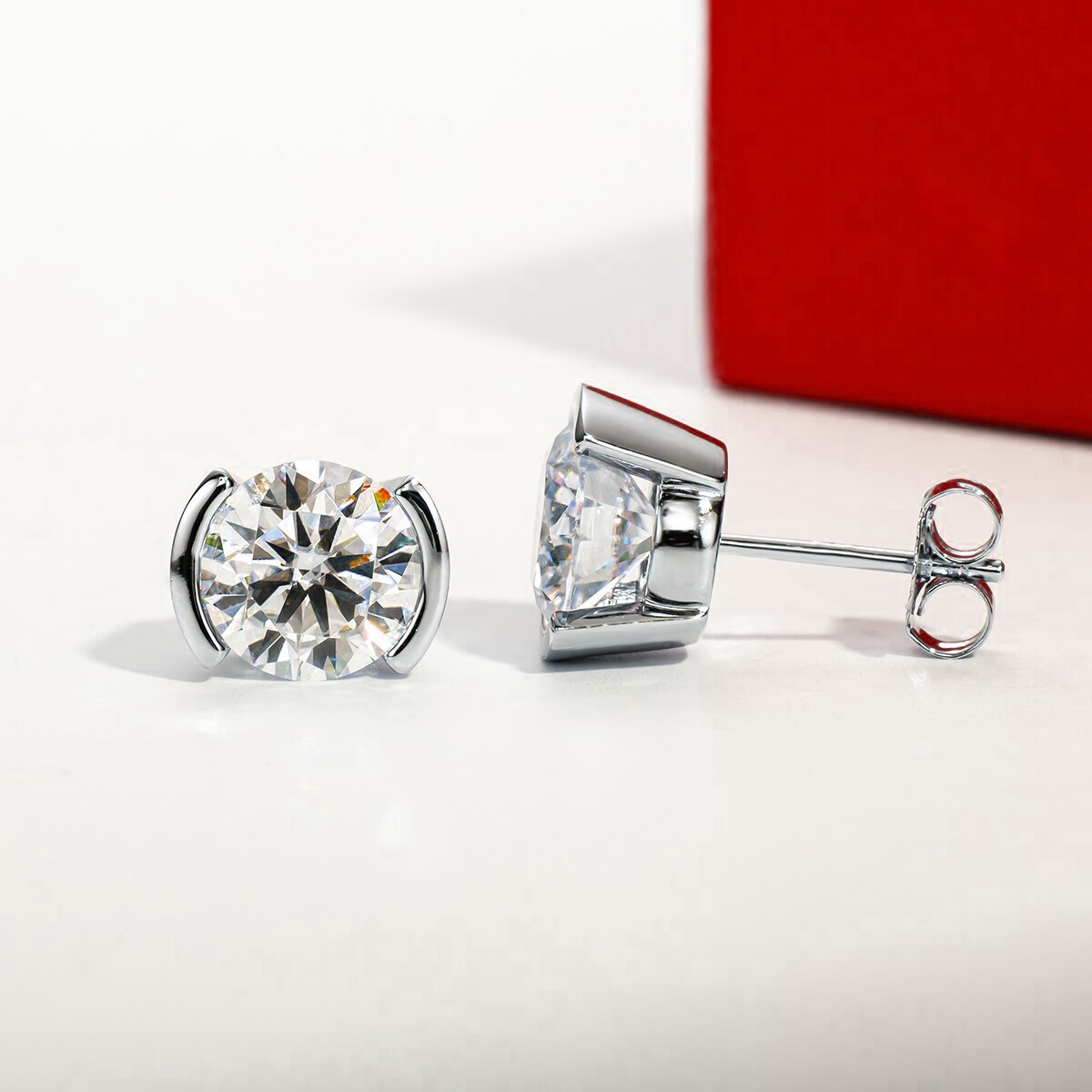 Point of Light Moissanite Gold Plated Earrings