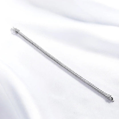 Bracelet Tennis en Moissanite 2mm Plaqué Rhodium