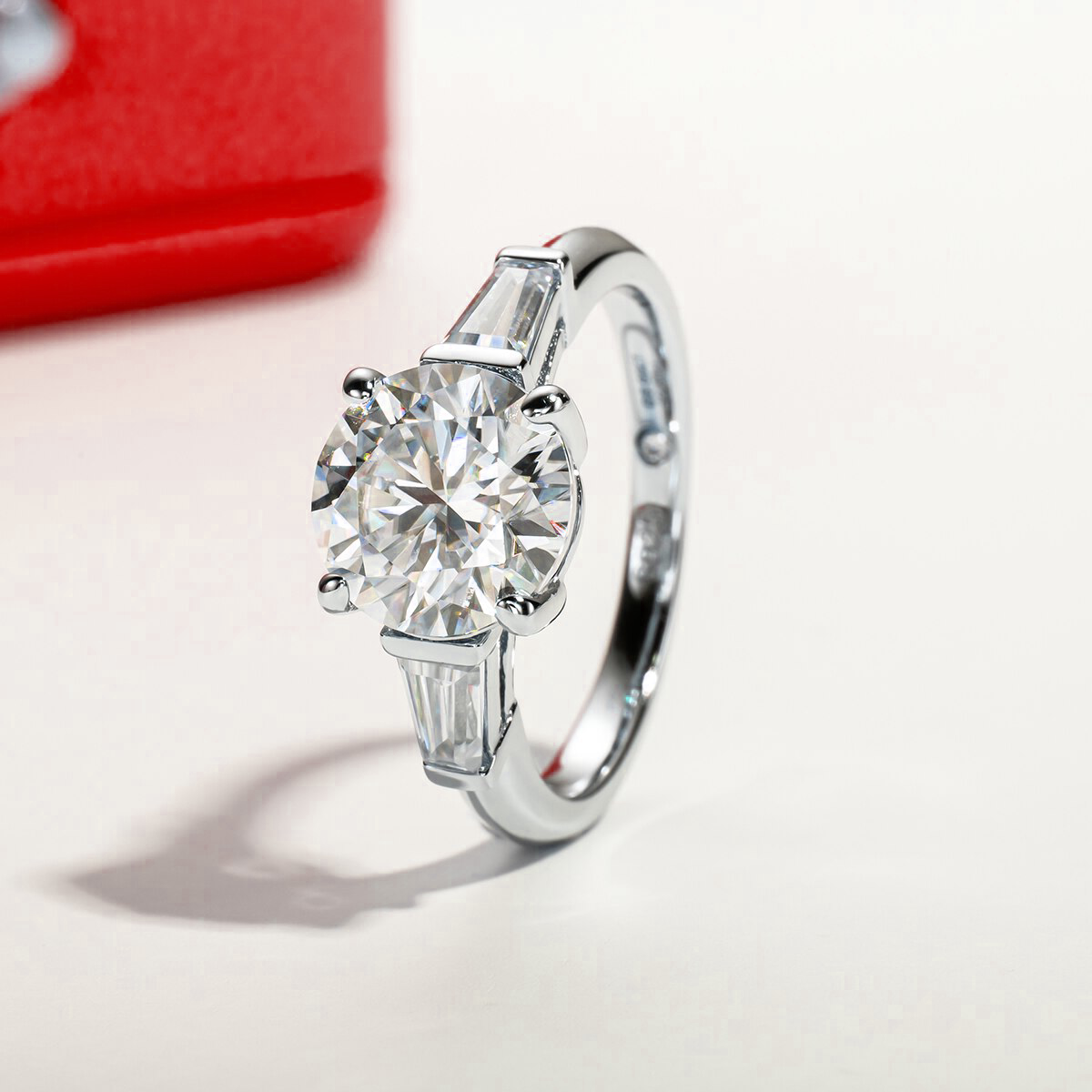 Triple Moissanite Gold Plated Ring