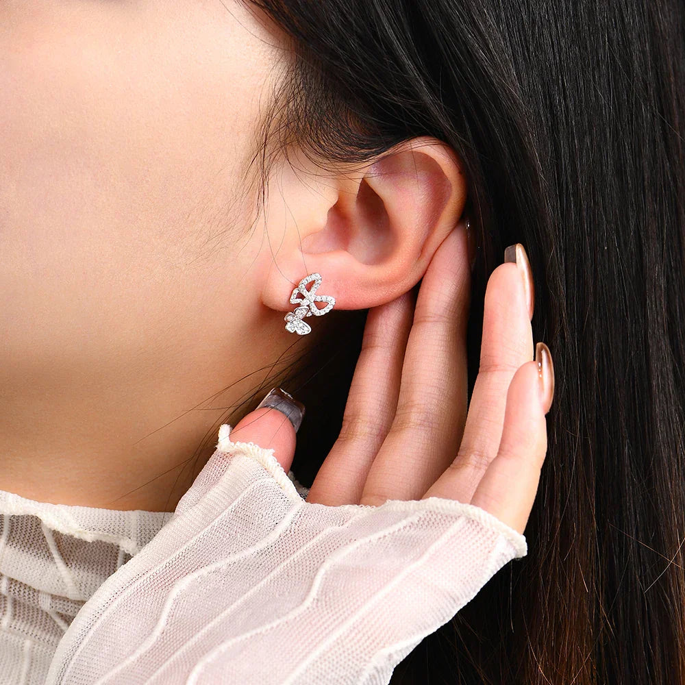 Brinco Borboletas Moissanite - Loratta