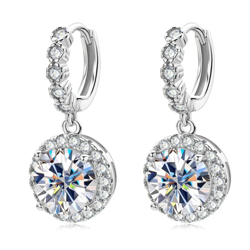 Aurora Radiant Moissanite Gold Plated Earrings