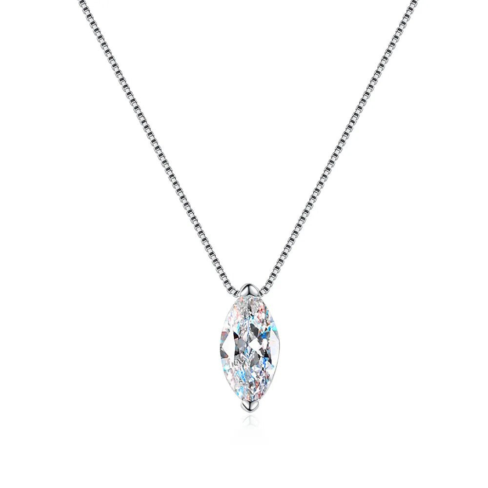Colar Bella Marquise Moissanite em Prata - Loratta