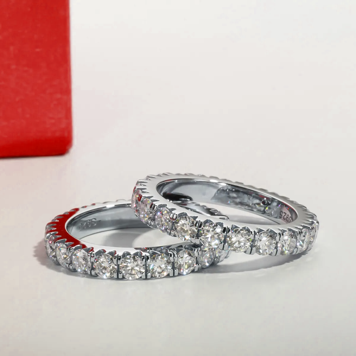 Brilliant Full Eternity Moissanite Gold Plated Ring