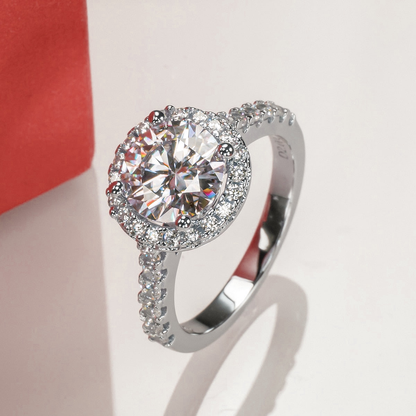 Crown Halo Brilliant Moissanite Gold Plated Ring