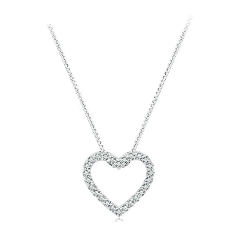 Colar Coração Moissanite em Prata - Loratta