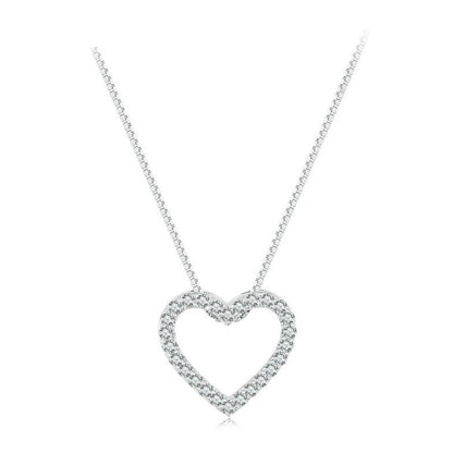 Colar Coração Moissanite em Prata - Loratta