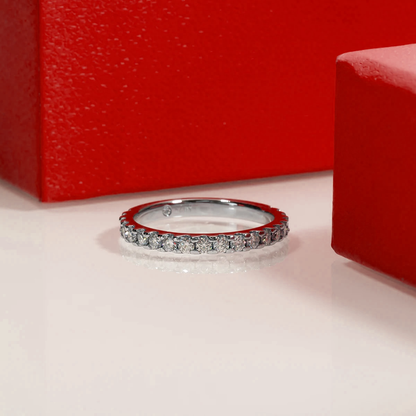 Radiant Half Eternity Moissanite Gold Plated Ring