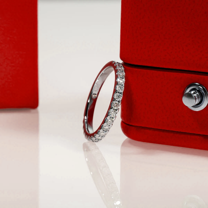 Radiant Half Eternity Moissanite Gold Plated Ring