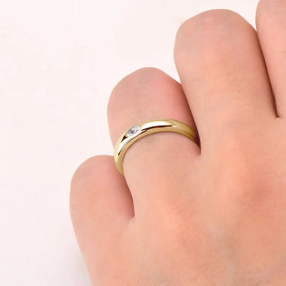 Aliança 10 Pontos Moissanite Prata Banhada à Ouro 14k - Loratta