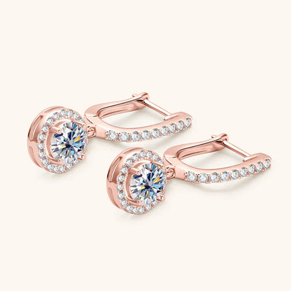 Circular Charm Moissanite Gold Plated Earrings