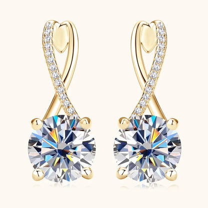 Luxury Infinity Moissanite Gold Plated Earrings