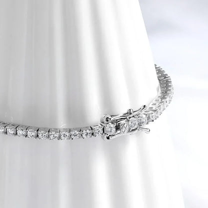 Bracelet Tennis en Moissanite 2mm Plaqué Rhodium