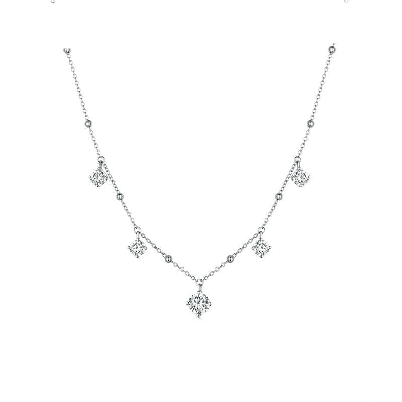 Colar Brilho da Alma Moissanites em Prata - Loratta