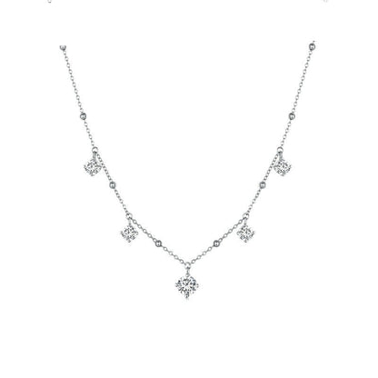Colar Brilho da Alma Moissanites em Prata - Loratta
