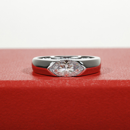 Eclipse Marquise Bezel Set Gold Plated Ring