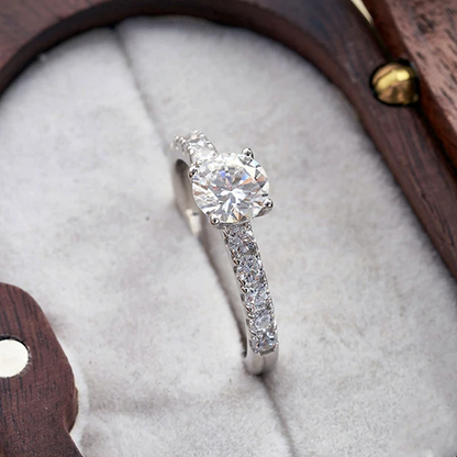 Moissanite Vertex Solitaire Ring 18k Gold Plated
