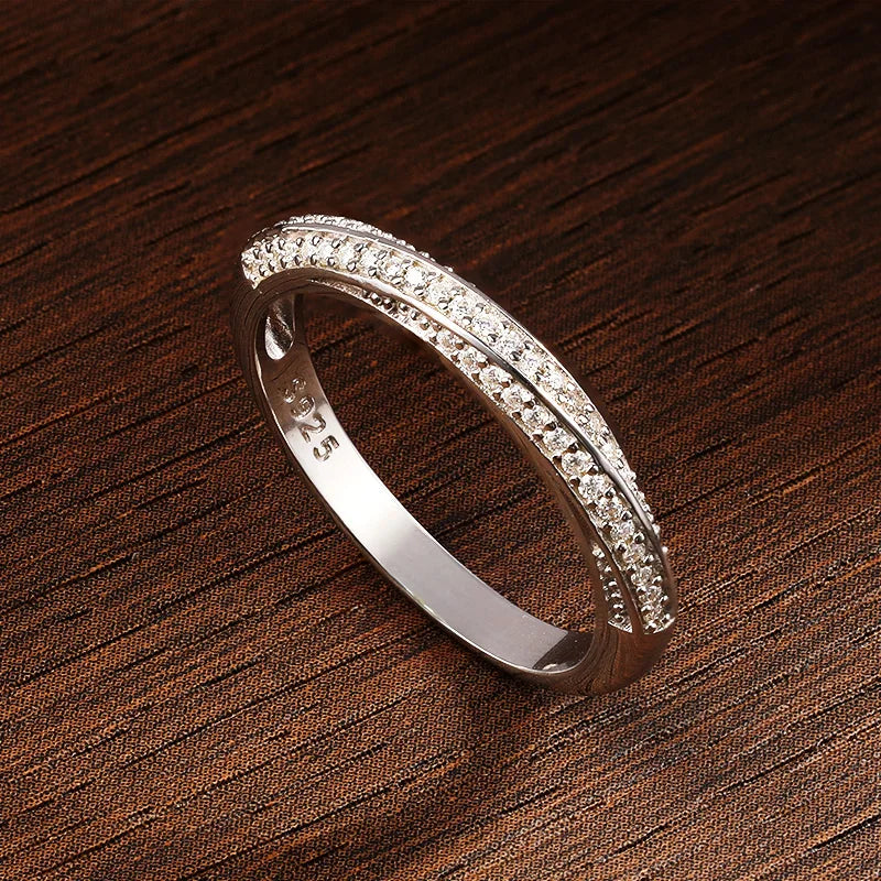 Interlacing Light Moissanite Half Eternity Ring