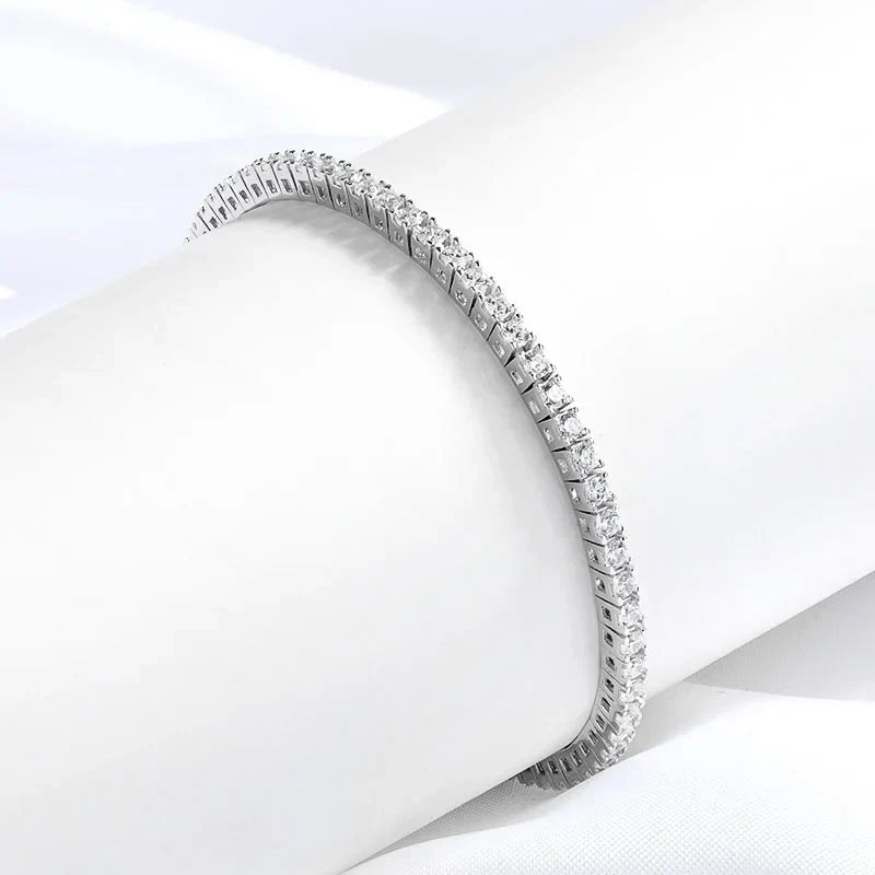 Bracelet Tennis en Moissanite 2mm Plaqué Rhodium