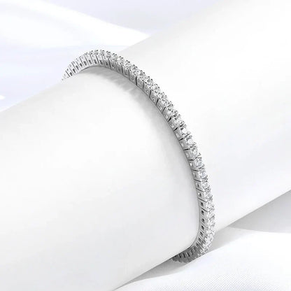 Bracelet Tennis en Moissanite 2mm Plaqué Rhodium