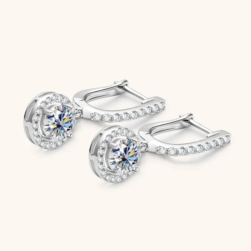 Circular Charm Moissanite Gold Plated Earrings