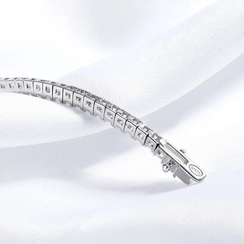Bracelet Tennis en Moissanite 2mm Plaqué Rhodium
