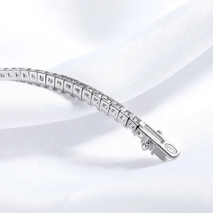 Bracelet Tennis en Moissanite 2mm Plaqué Rhodium
