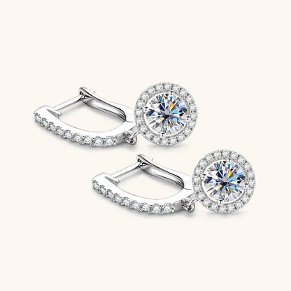 Circular Charm Moissanite Gold Plated Earrings
