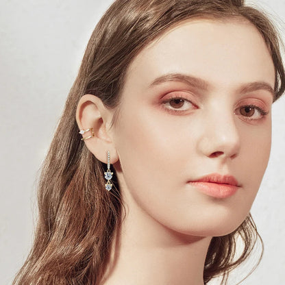 Shimmer Dangle Brilliant Moissanite Gold Plated Earrings