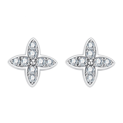 Boucles d'oreilles plaquées or avec pierres de moissanite scintillantes
