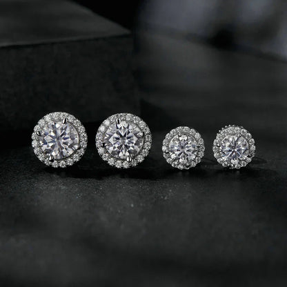 Sphere Moissanite Gold Plated Earrings