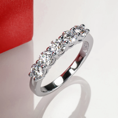 Quintessence 18k Gold Plated Moissanite Half Eternity Ring