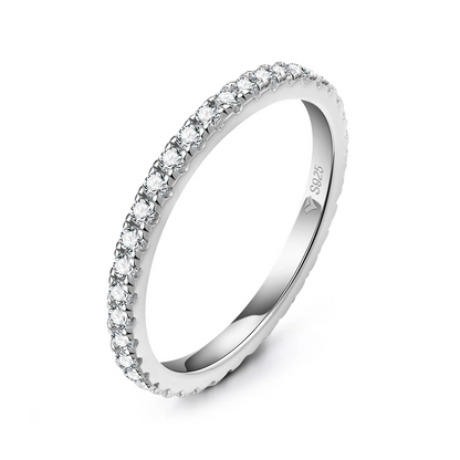 Round Cut Moissanite Gold Plated Full Eternity Ring