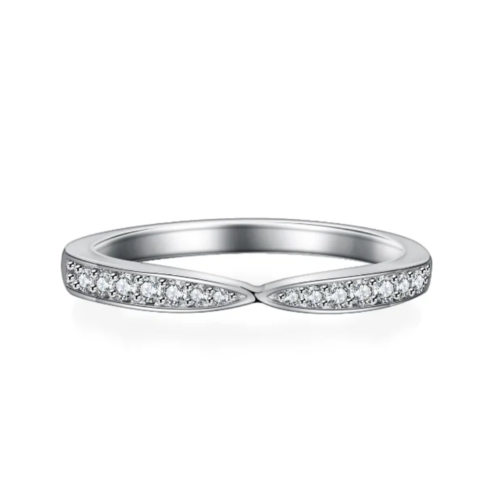 Bague Demi-Éternité Plaqué Or Moissanite 50 Points Fierté