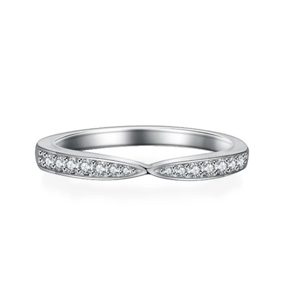 Bague Demi-Éternité Plaqué Or Moissanite 50 Points Fierté