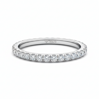 Round Cut Moissanite Gold Plated Full Eternity Ring