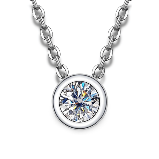 Luminous Spark Moissanite White Gold Plated Necklace