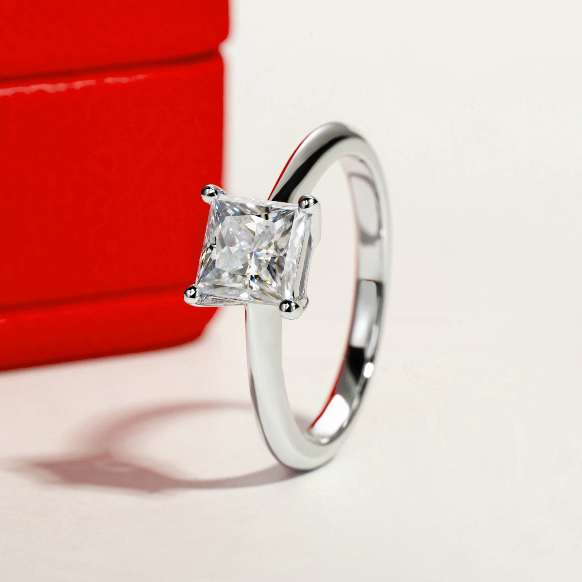 Pure Princess Cut Moissanite Gold Plated Ring