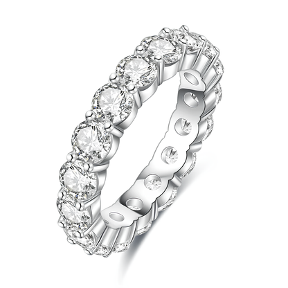 Round Cut Moissanite Gold Plated Full Eternity Ring