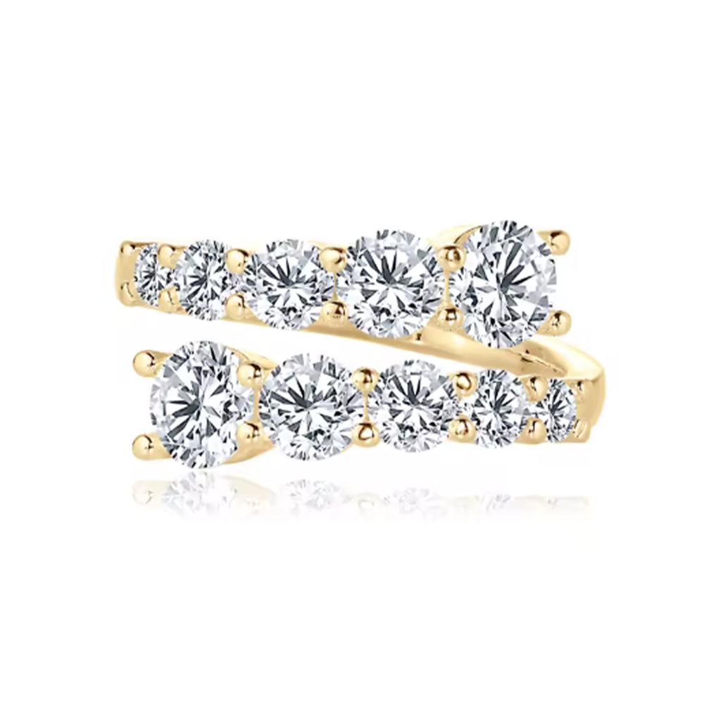 Flower Cluster Moissanite Gold Plated Ring