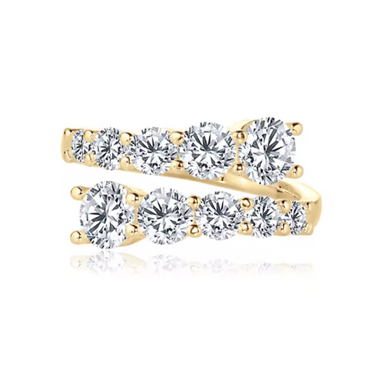 Flower Cluster Moissanite Gold Plated Ring