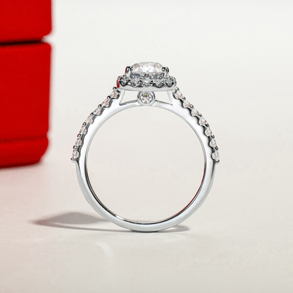 Pear Cut Moissanite Halo Gold Plated Ring