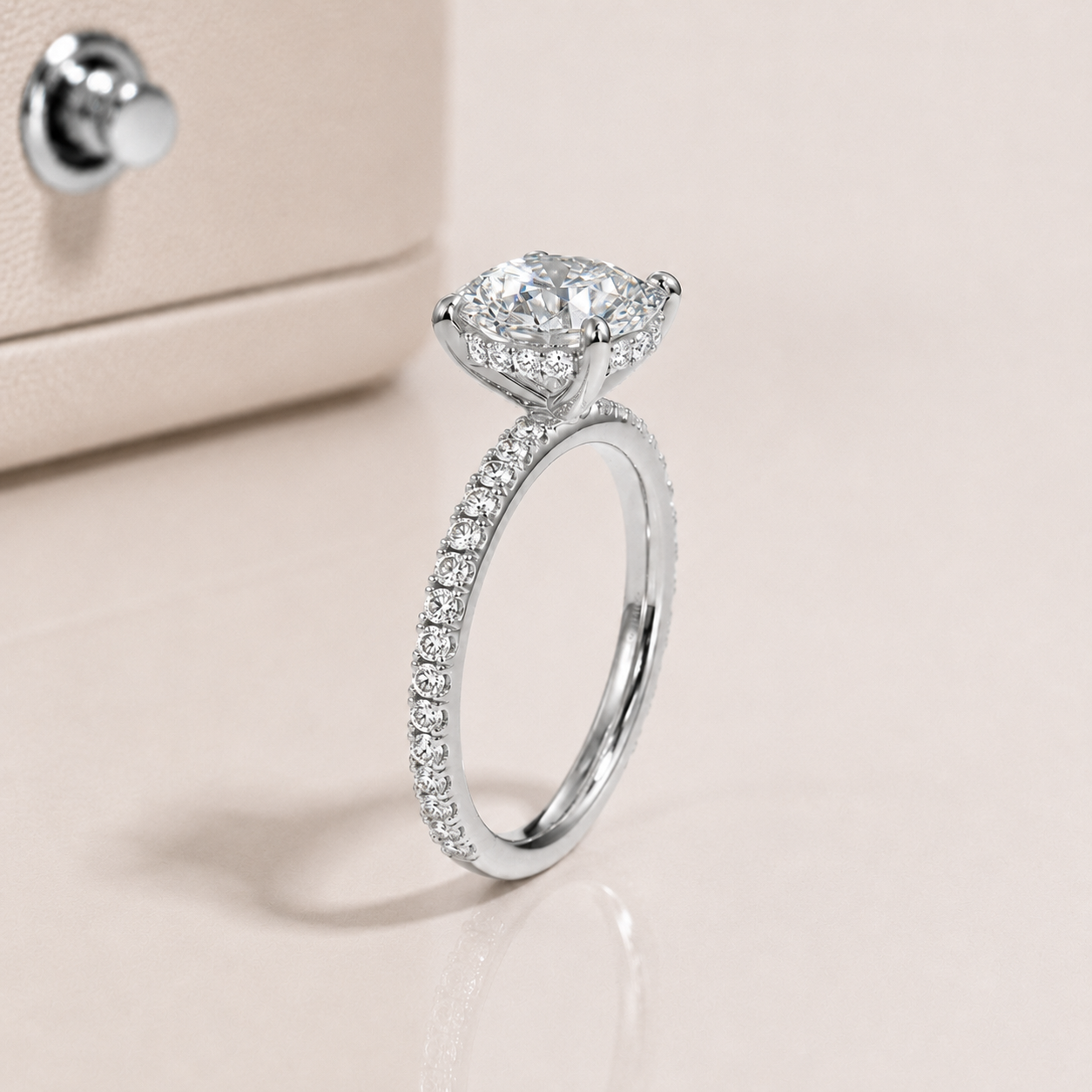 Bague Couronne de Lumière en Moissanite